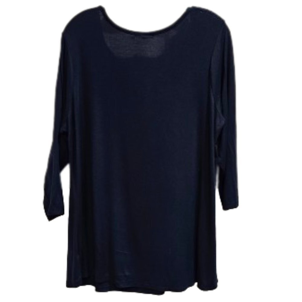 Retrology Sapphire Blue V-Neck Tunic - 1X - Picture 2 of 7